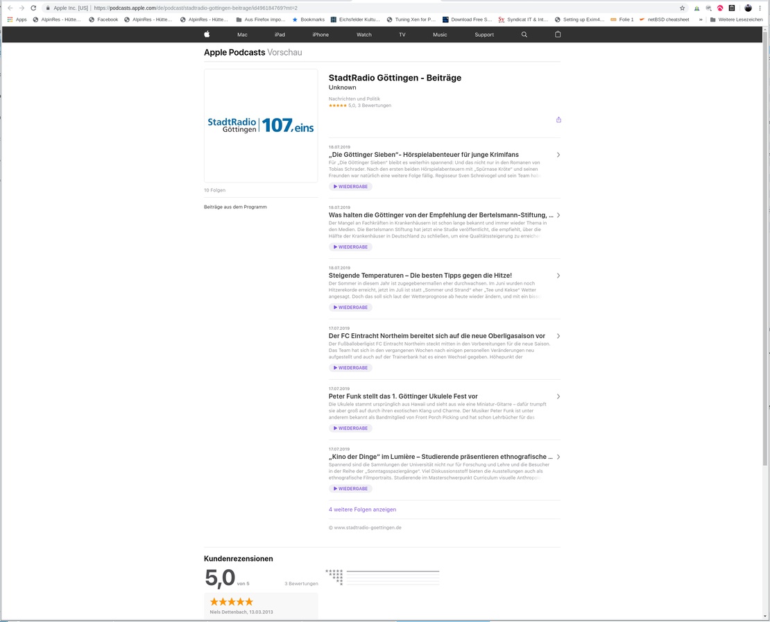 StadtRadio Göttingen in iTunes